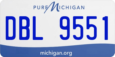MI license plate DBL9551