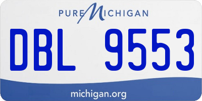 MI license plate DBL9553
