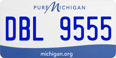 MI license plate DBL9555