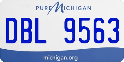 MI license plate DBL9563