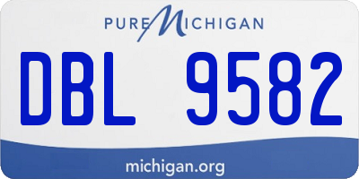 MI license plate DBL9582