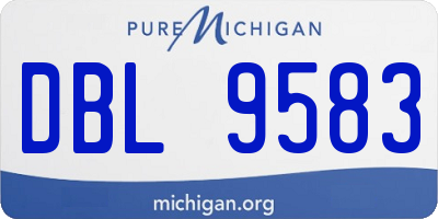 MI license plate DBL9583