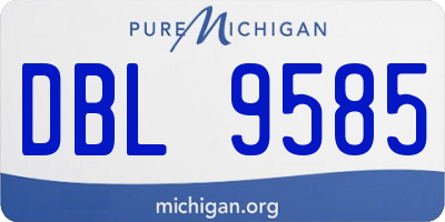 MI license plate DBL9585