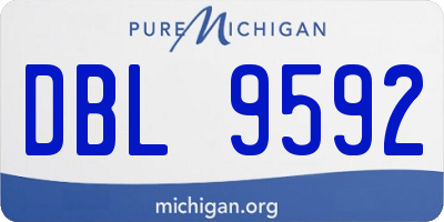 MI license plate DBL9592