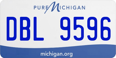 MI license plate DBL9596