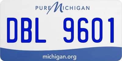 MI license plate DBL9601