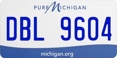 MI license plate DBL9604