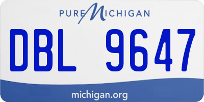 MI license plate DBL9647