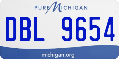 MI license plate DBL9654