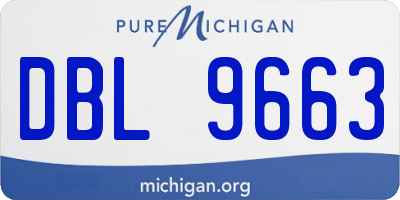 MI license plate DBL9663