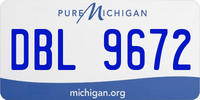 MI license plate DBL9672