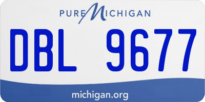 MI license plate DBL9677