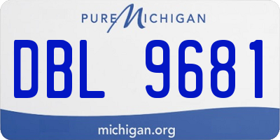 MI license plate DBL9681