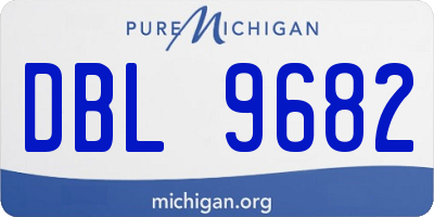 MI license plate DBL9682