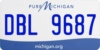 MI license plate DBL9687