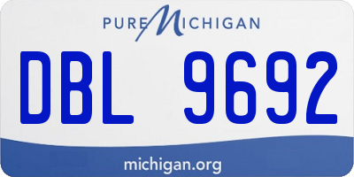 MI license plate DBL9692