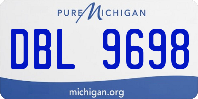 MI license plate DBL9698