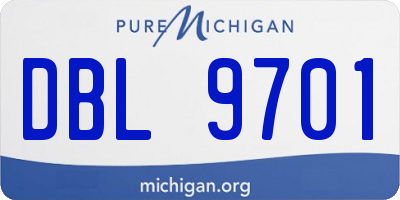 MI license plate DBL9701