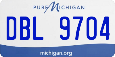 MI license plate DBL9704