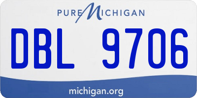 MI license plate DBL9706