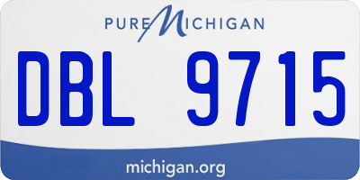 MI license plate DBL9715