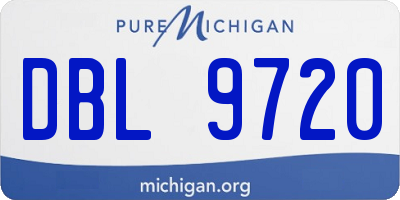 MI license plate DBL9720