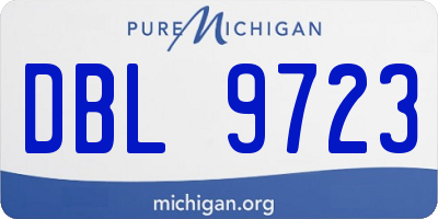 MI license plate DBL9723