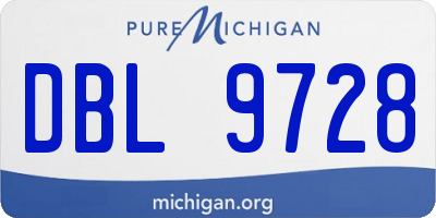 MI license plate DBL9728