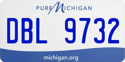 MI license plate DBL9732