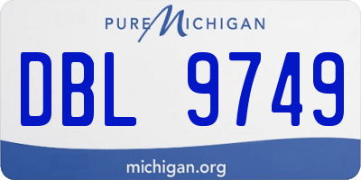 MI license plate DBL9749