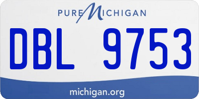 MI license plate DBL9753
