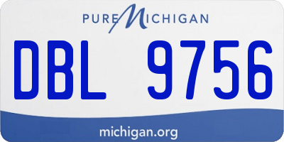 MI license plate DBL9756