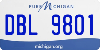 MI license plate DBL9801