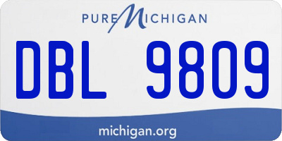 MI license plate DBL9809