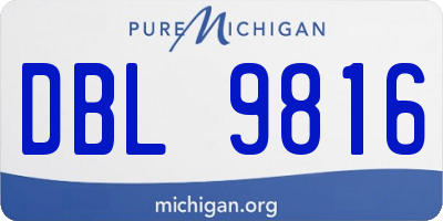 MI license plate DBL9816