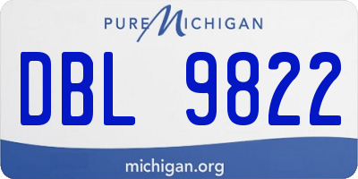 MI license plate DBL9822