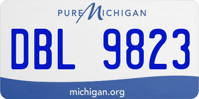 MI license plate DBL9823