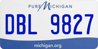 MI license plate DBL9827