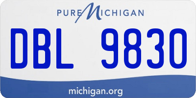 MI license plate DBL9830