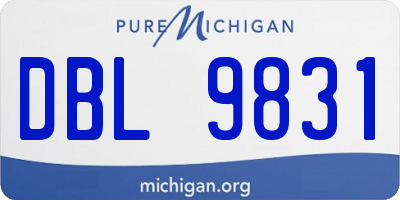 MI license plate DBL9831