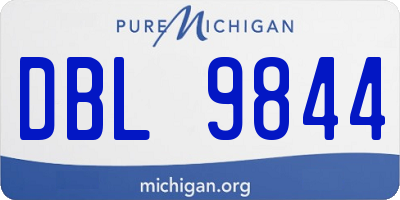 MI license plate DBL9844