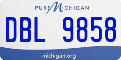 MI license plate DBL9858