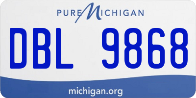 MI license plate DBL9868