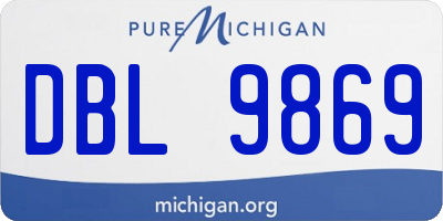 MI license plate DBL9869
