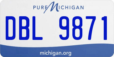 MI license plate DBL9871