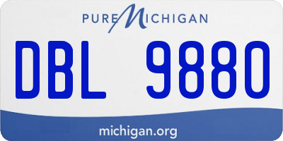 MI license plate DBL9880