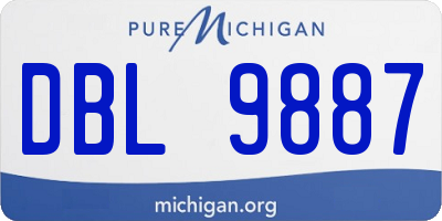 MI license plate DBL9887