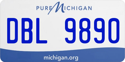 MI license plate DBL9890