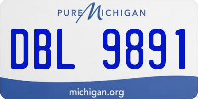MI license plate DBL9891