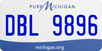 MI license plate DBL9896